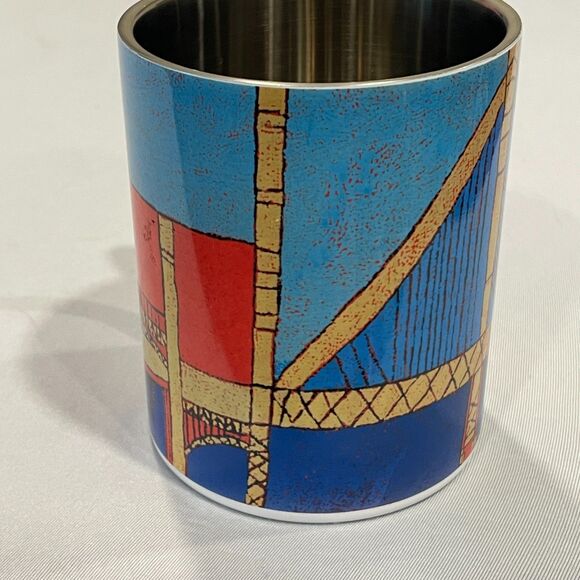 ~ Rare NEW Louis Kahn Mug San Francisco Golden Gate Bridge, Stainless NWT HTF - Picture 12 of 16